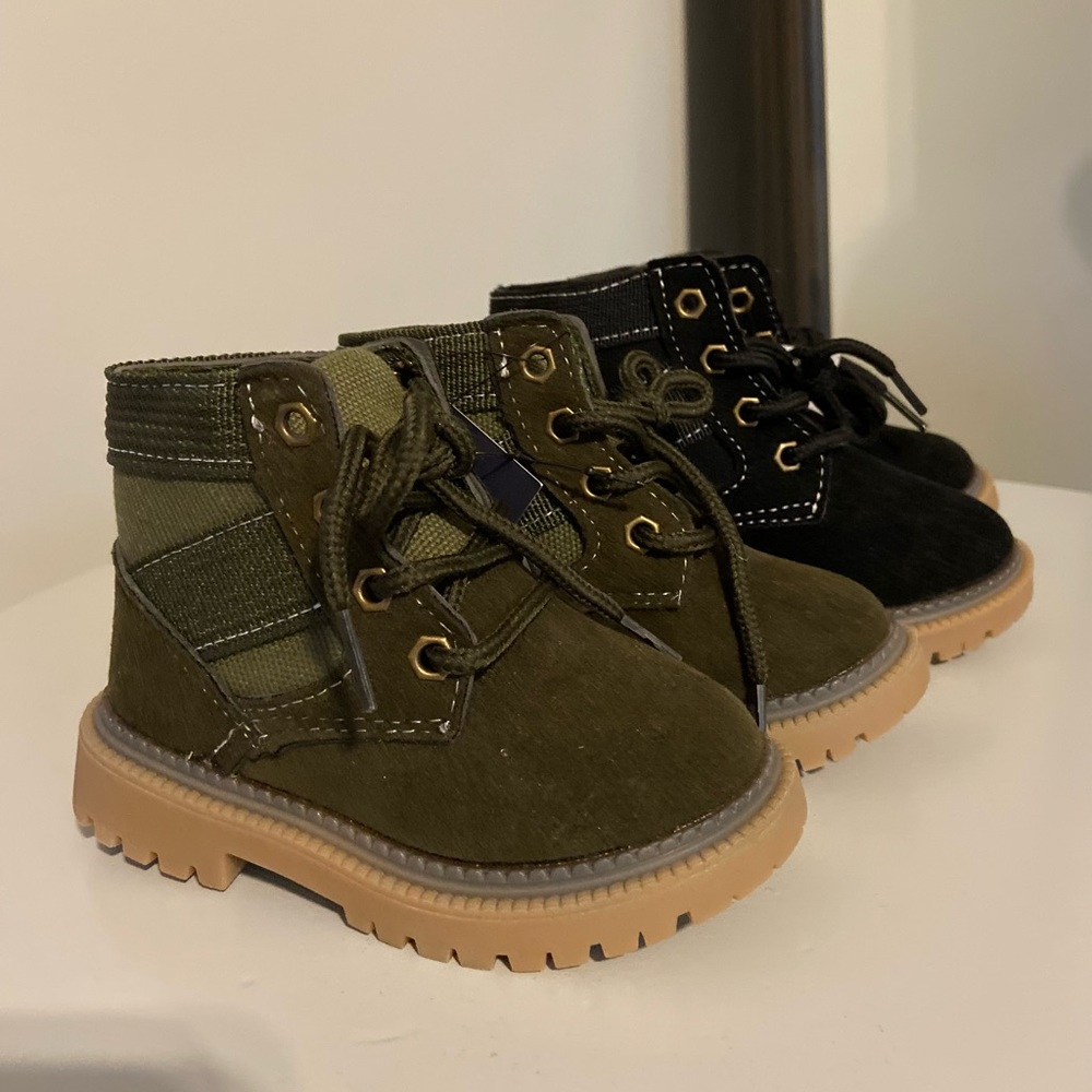 Green combat boots